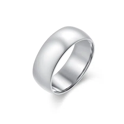 Evesaddiction Classic Wedding Band - 8 / Silver / 8mm In Metallic