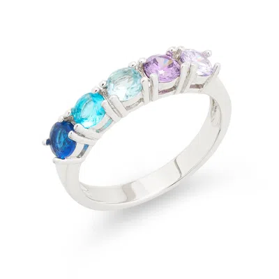 Evesaddiction Close To The Heart Sterling Silver 5 Stone Custom Birthstone Ring In Metallic
