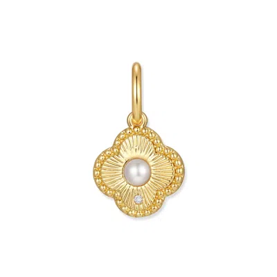 Evesaddiction Clover Dangle Charm In Gold