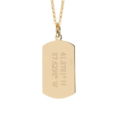 Evesaddiction Coordinate Gold Dog Tag Necklace-horz. 2 Line Coordinate - 18 Inches