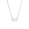 Evesaddiction Couples Initial Plaque Bar Silver Necklace In Silver