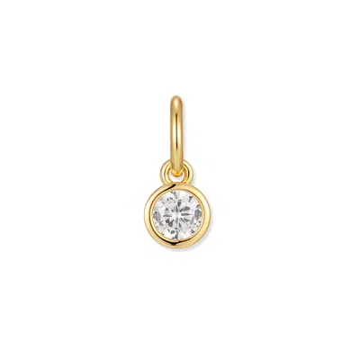 Evesaddiction Crystal Bezel Dangle Charm In Gold