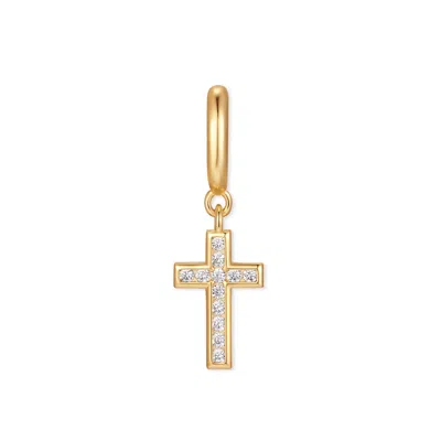 Evesaddiction Crystal Cross Charm In Gold