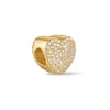 Evesaddiction Crystal Heart Spacer Charm In Gold