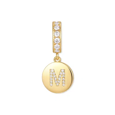 Evesaddiction Crystal Initial Dangle Charm - Gold / M