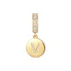 Evesaddiction Crystal Initial Dangle Charm - Gold / V In Gold