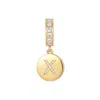 Evesaddiction Crystal Initial Dangle Charm - Gold / X In Gold