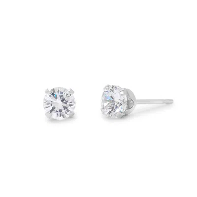 Evesaddiction Cubic Zirconia Stud Earrings In Metallic