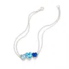 Evesaddiction Custom 3 Stone Heart Birthstone Silver Bracelet In Blue