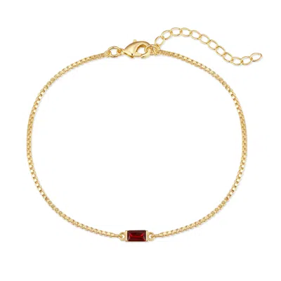 Evesaddiction Custom Baguette Birthstone Bracelet - Gold / 1