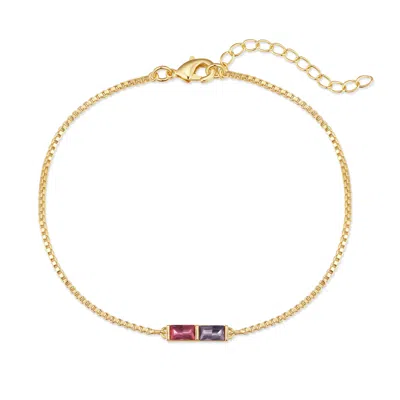 Evesaddiction Custom Baguette Birthstone Bracelet - Gold / 2
