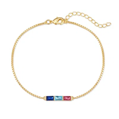 Evesaddiction Custom Baguette Birthstone Bracelet - Gold / 3