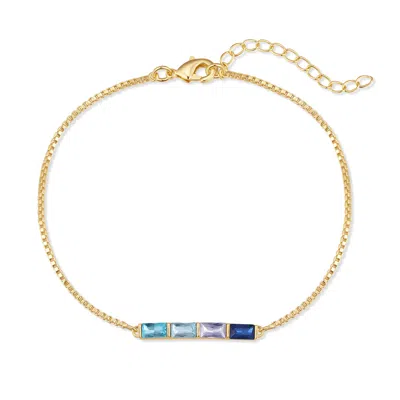 Evesaddiction Custom Baguette Birthstone Bracelet - Gold / 4
