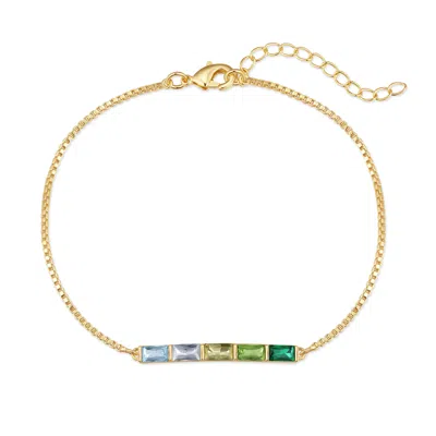 Evesaddiction Custom Baguette Birthstone Bracelet - Gold / 5