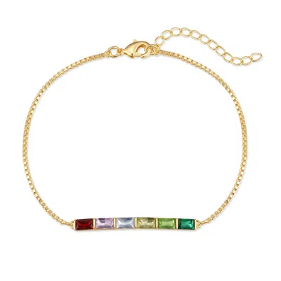 Evesaddiction Custom Baguette Birthstone Bracelet - Gold / 6