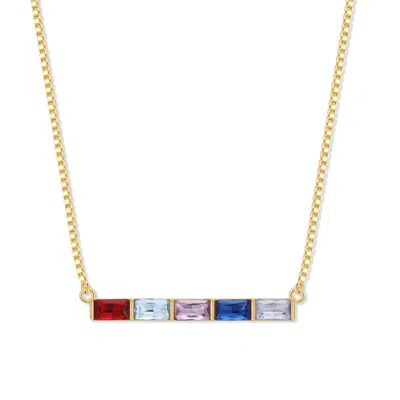 Evesaddiction Custom Baguette Birthstone Necklace