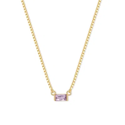 Evesaddiction Custom Baguette Birthstone Necklace - Gold / 1