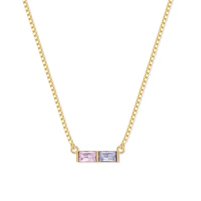 Evesaddiction Custom Baguette Birthstone Necklace - Gold / 2