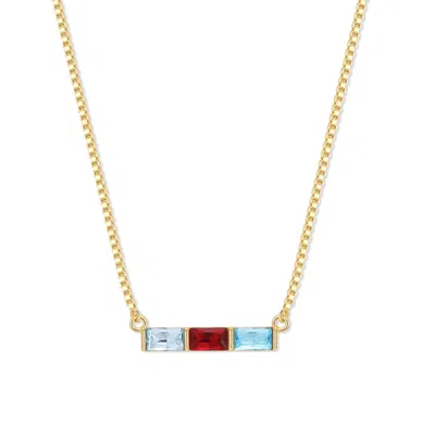 Custom Baguette Birthstone Necklace - Gold / 3 from Mill Rock East