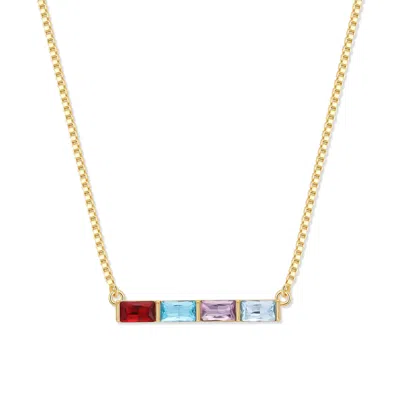 Evesaddiction Custom Baguette Birthstone Necklace - Gold / 4