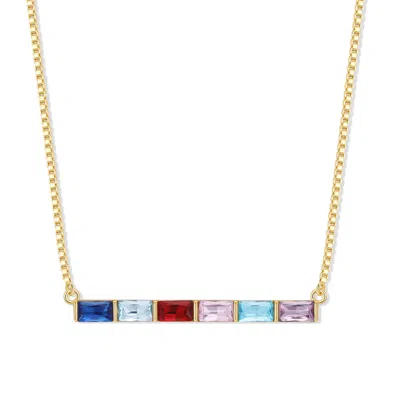 Evesaddiction Custom Baguette Birthstone Necklace - Gold / 6
