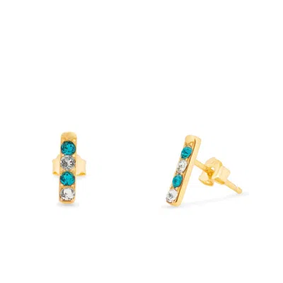 Evesaddiction Custom Bar Birthstone Earrings - Gold / 4