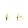 Evesaddiction Custom Bar Birthstone Earrings In Gold