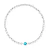 Evesaddiction Custom Bezel Birthstone Bead Bracelet In Silver