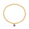 Evesaddiction Custom Bezel Birthstone Charm Bead Bracelet - Gold / 1 In Gold