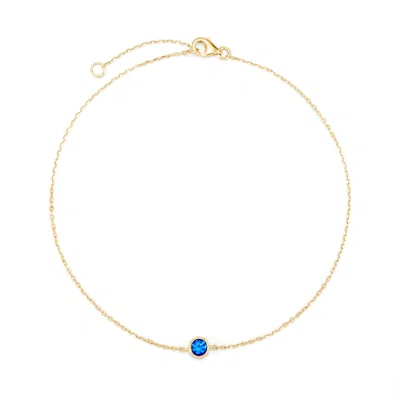 Evesaddiction Custom Bezel Set Birthstone Anklet - Gold / 1