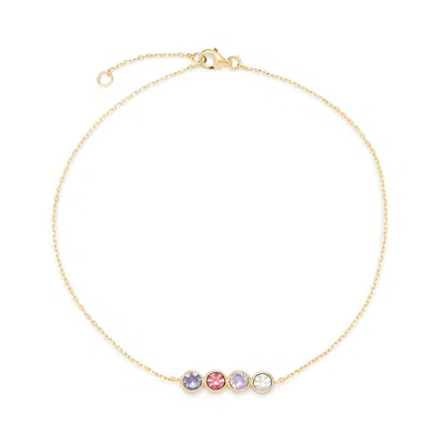 Evesaddiction Custom Bezel Set Birthstone Anklet - Gold / 4