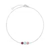 Evesaddiction Custom Bezel Set Birthstone Anklet - Silver / 3 In Silver