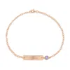 Evesaddiction Custom Bezel Set Birthstone Name Bar Bracelet - Rose Gold In Gold