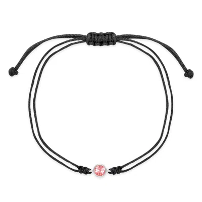 Evesaddiction Custom Bezel Set Birthstone String Bolo Bracelet - Silver / 1 In Black