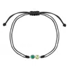 Evesaddiction Custom Bezel Set Birthstone String Bolo Bracelet - Silver / 2 In Black