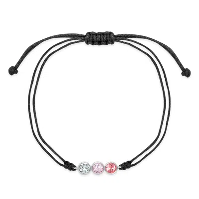Evesaddiction Custom Bezel Set Birthstone String Bolo Bracelet - Silver / 3