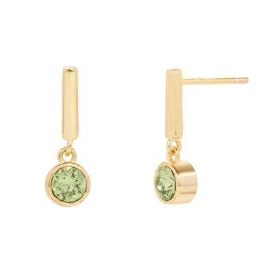 Evesaddiction Custom Bezel Set Charm Bar Earrings - Gold