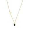 Evesaddiction Custom Bezel Set Cross Birthstone Necklace - Gold / 1 In Gold