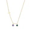 Evesaddiction Custom Bezel Set Cross Birthstone Necklace - Gold / 2 In Gold