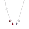 Evesaddiction Custom Bezel Set Cross Birthstone Necklace - Silver / 4 In Silver