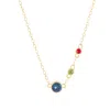 Evesaddiction Custom Bezel Set Mother And Child Necklace - 3 / Gold In Blue