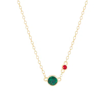 Evesaddiction Custom Bezel Set Mother And Child Necklace In Gold