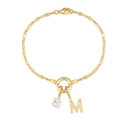 Evesaddiction Custom Birthstone And Initial Mirror Charm Bracelet