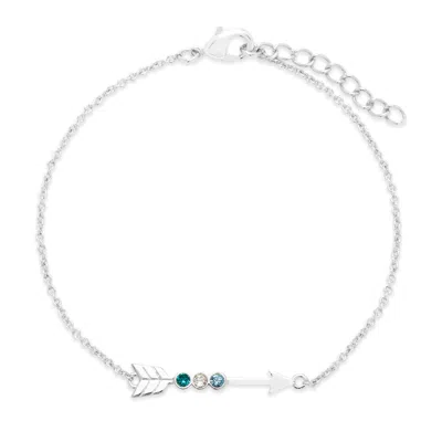 Evesaddiction Custom Birthstone Arrow Bracelet - Silver / 3