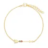 Evesaddiction Custom Birthstone Arrow Bracelet In Yellow