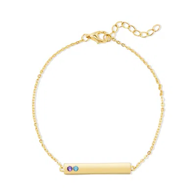 Evesaddiction Custom Birthstone Bar Bracelet - Gold / 2