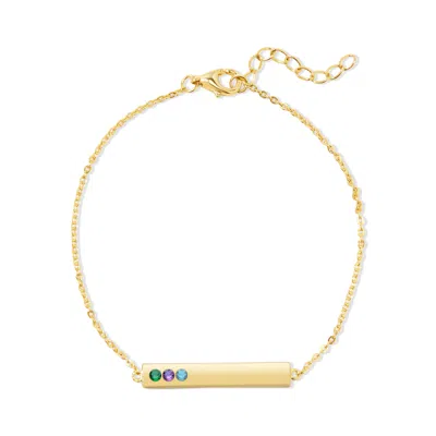 Evesaddiction Custom Birthstone Bar Bracelet - Gold / 3
