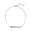 Evesaddiction Custom Birthstone Bar Bracelet - Silver / 5 In Silver