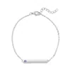 Evesaddiction Custom Birthstone Bar Bracelet In Silver