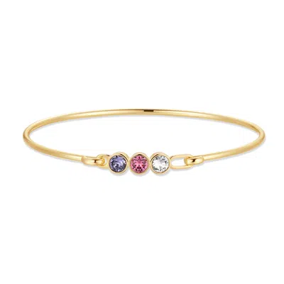 Evesaddiction Custom Birthstone Bezel Set Bangle